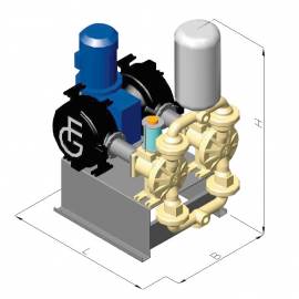 Pompe double à piston-membrane